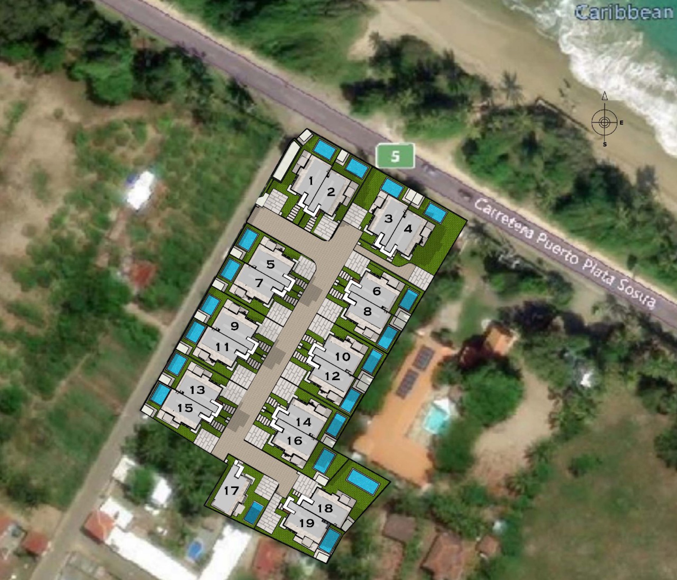 Kite Beach Villas II original cadastral site plan